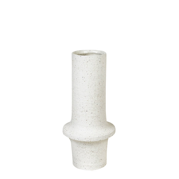 Vase Keramik weiß in Betonoptik klein