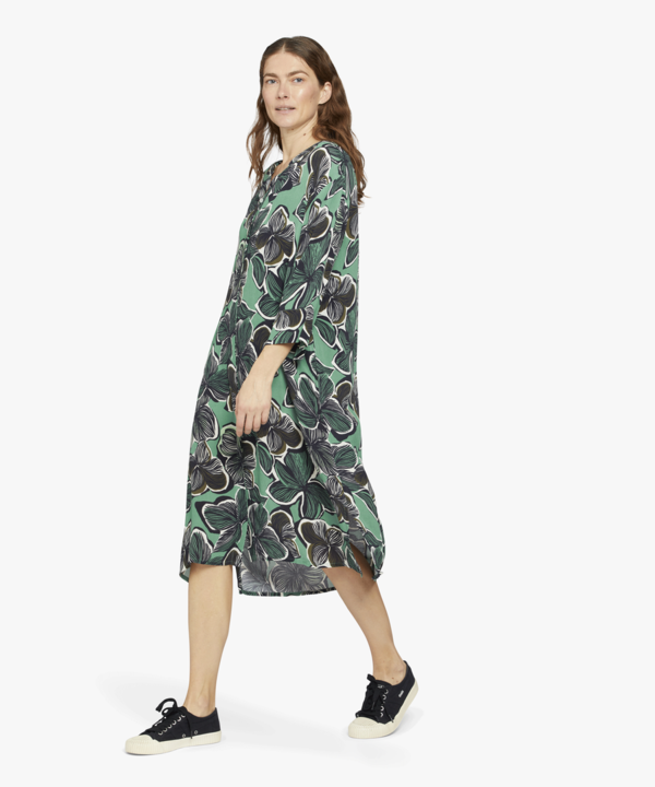 Kleid Nimes Flowerprint petrol schwarz grün Viskose FSC