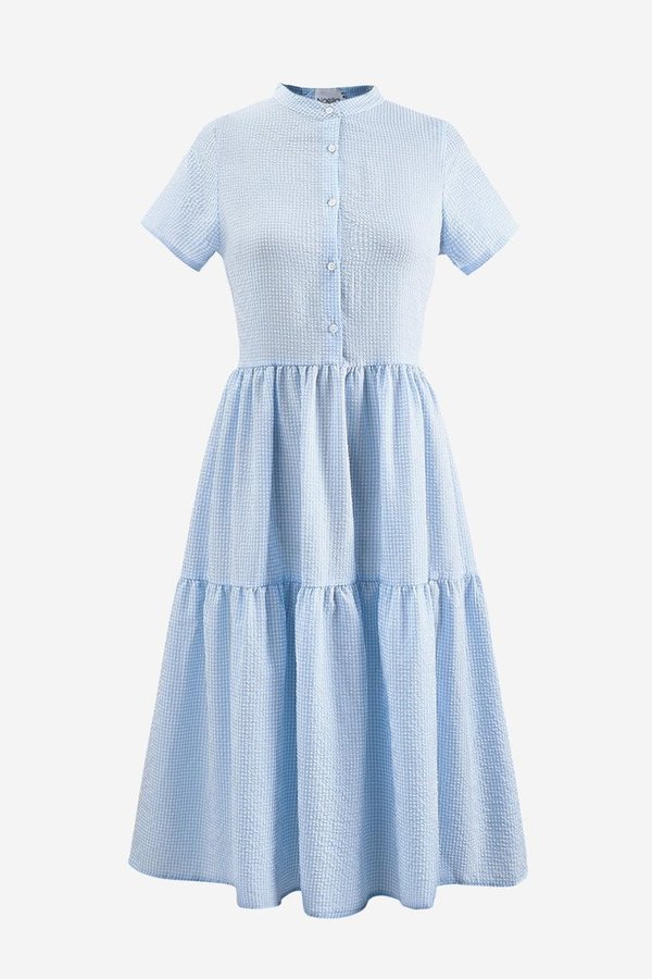 Kleid blue seersucker cotton